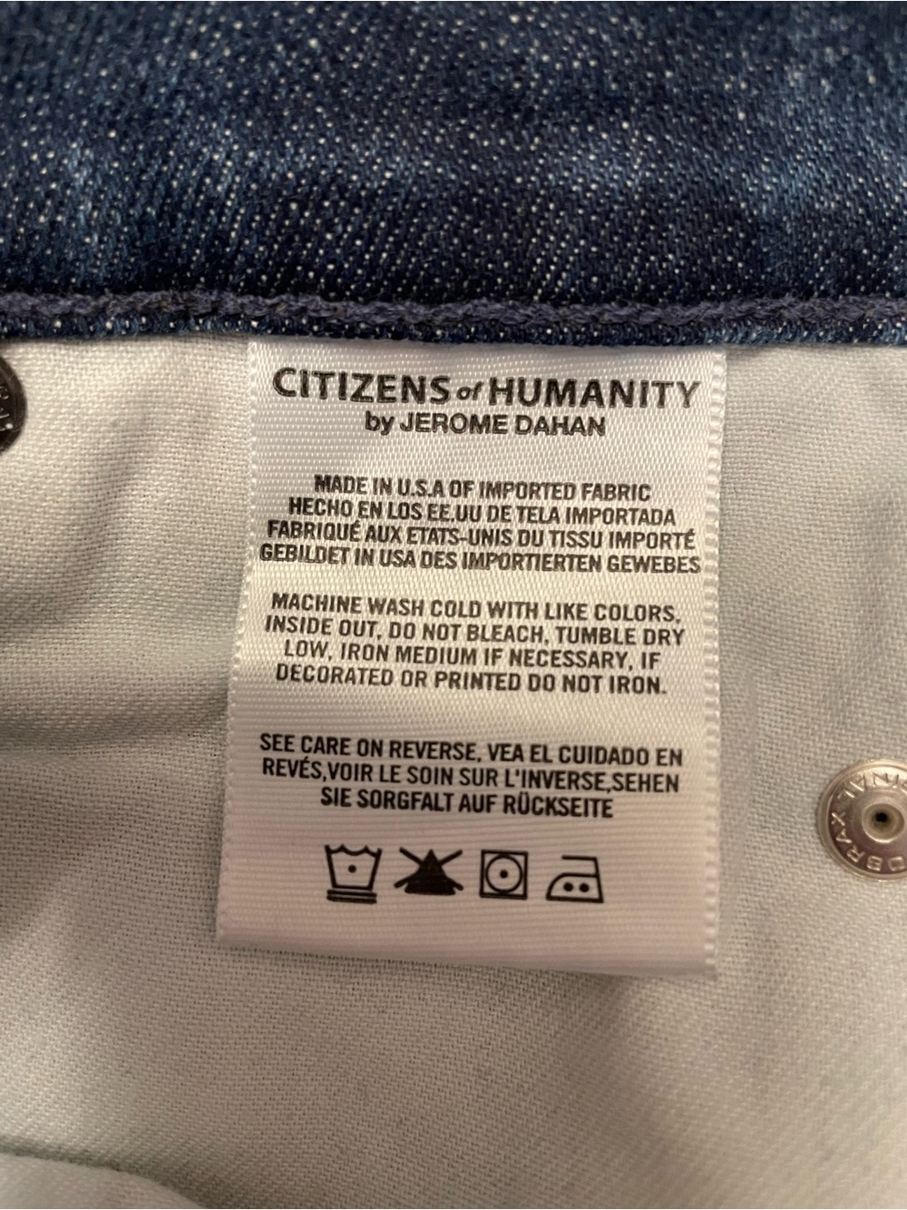Free People/Citizens of Humanity-Women's Blue Patterned Flare Jeans - Picture 13 of 13